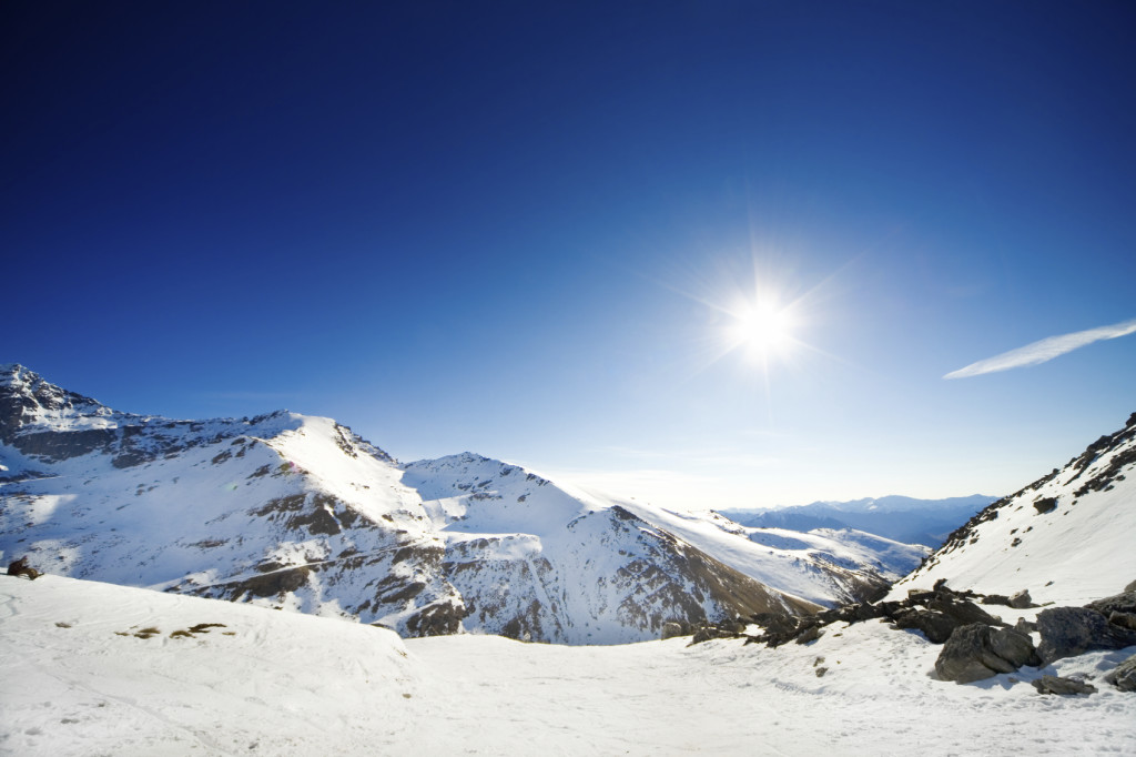 Alpine landscape with copyspace