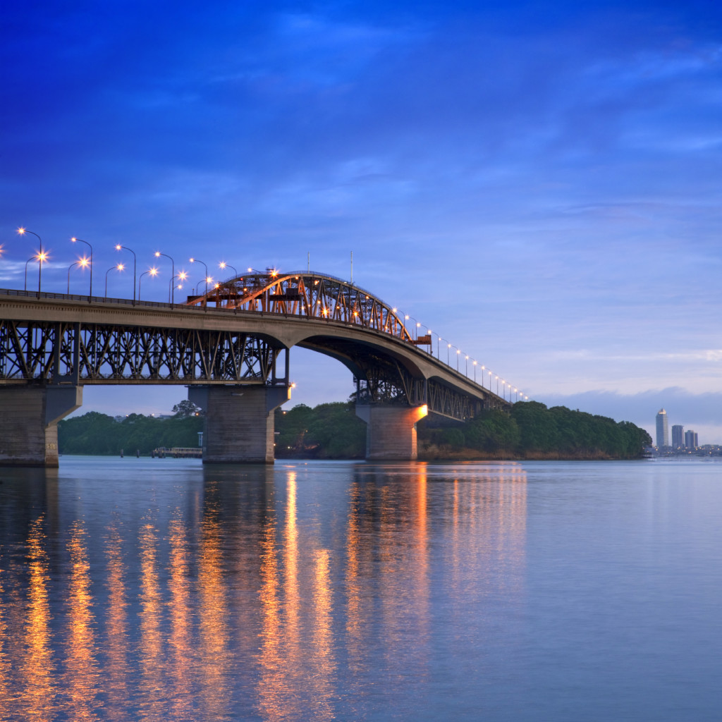 New Zealand Auckland Harbour Bridge at Twilight