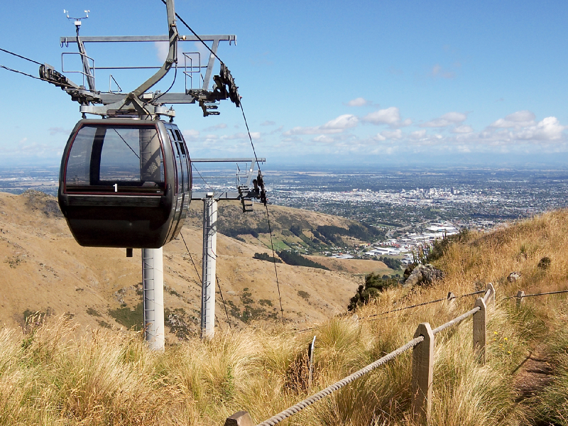 Cable car on Port Hills, Christchurch.